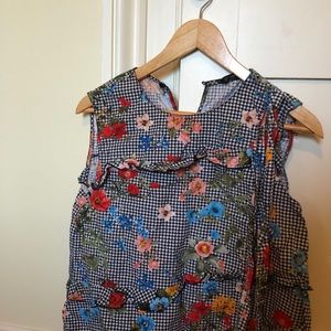 Zara gingham Floral top